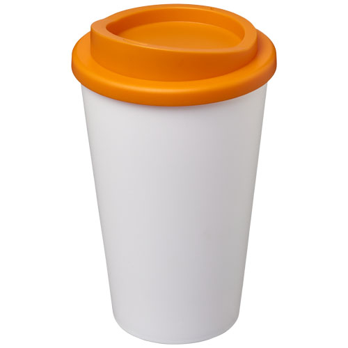 Gobelet publicitaire isolant 350ml Americano® Blanc / Orange